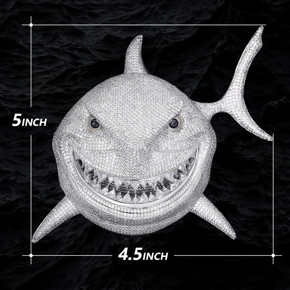 Tekashi 6ix9ine’s Iced Out Shark Pendant (Large Size 5 Inch Tall)