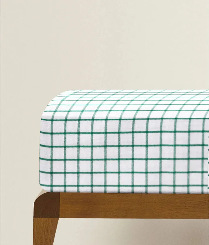 The Baby Atelier 100% Organic Fitted Single Sheet Green Square