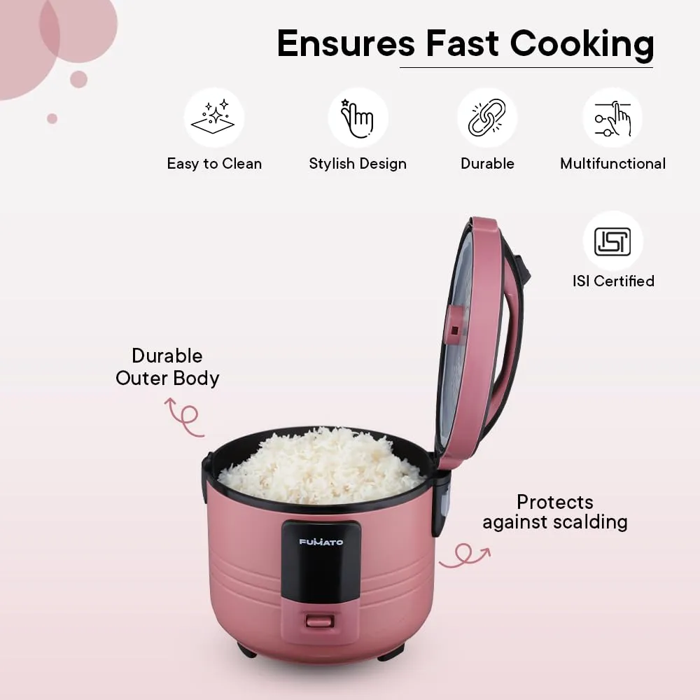 The Better Home FUMATO Cookeasy Automatic 500W Electric Rice Cooker 1.5L Pink & Stainless Steel Water Bottle 1 Litre Green