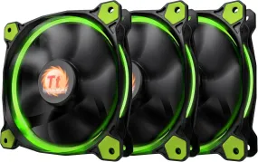 Thermaltake Riing 12 High Static Pressure Circular Ring Green LED Case Radiator Fan CLF055PL12GRA