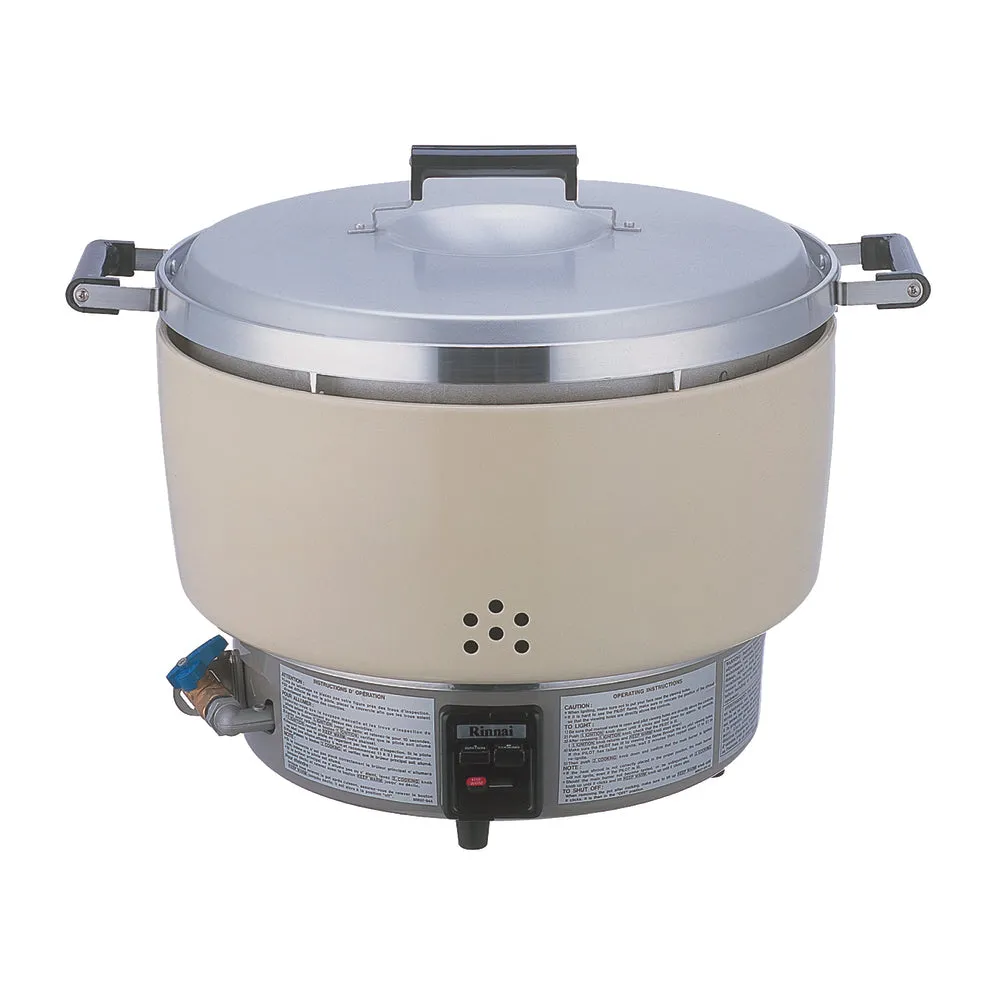 Thunder Group RER55ASN 18.50" Aluminum 55 Cups Rinnai Gas Rice Cooker, Natural Gas, Silver,35,000 BTU