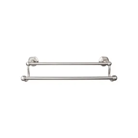 Top Knobs ED11BSNB Edwardian Bath Towel Bar 30 Inch Double - Hex Backplate Brushed Satin Nickel