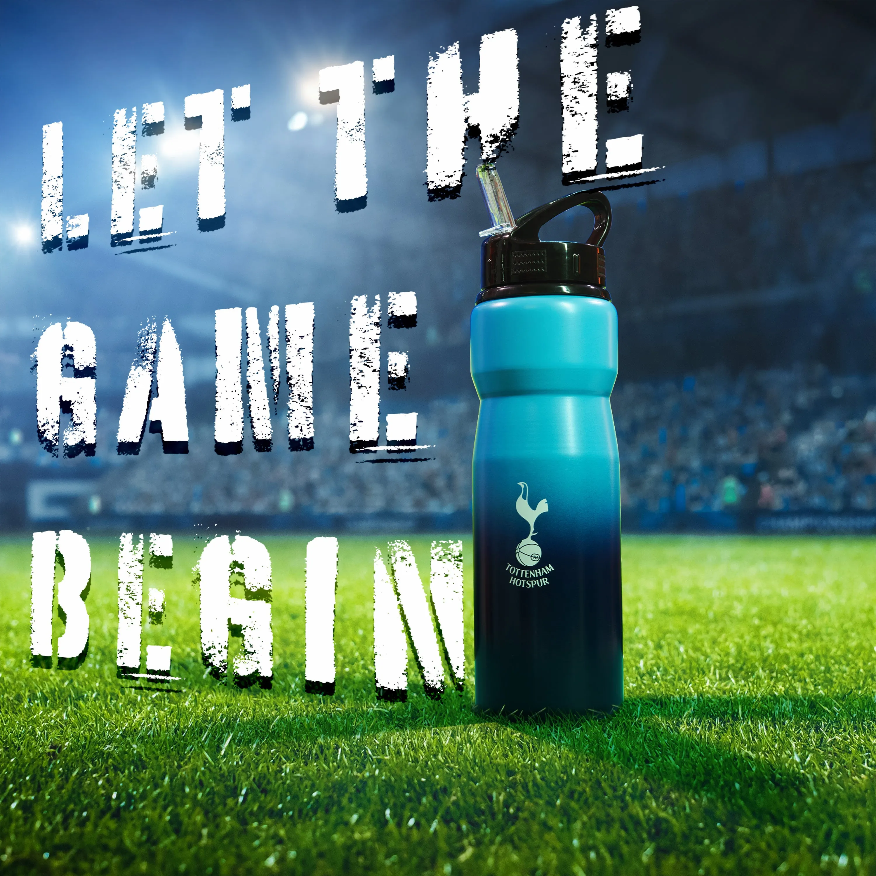 Tottenham Hotspur FC Water Bottle with Straw - Metal Water Bottle for Football Fans