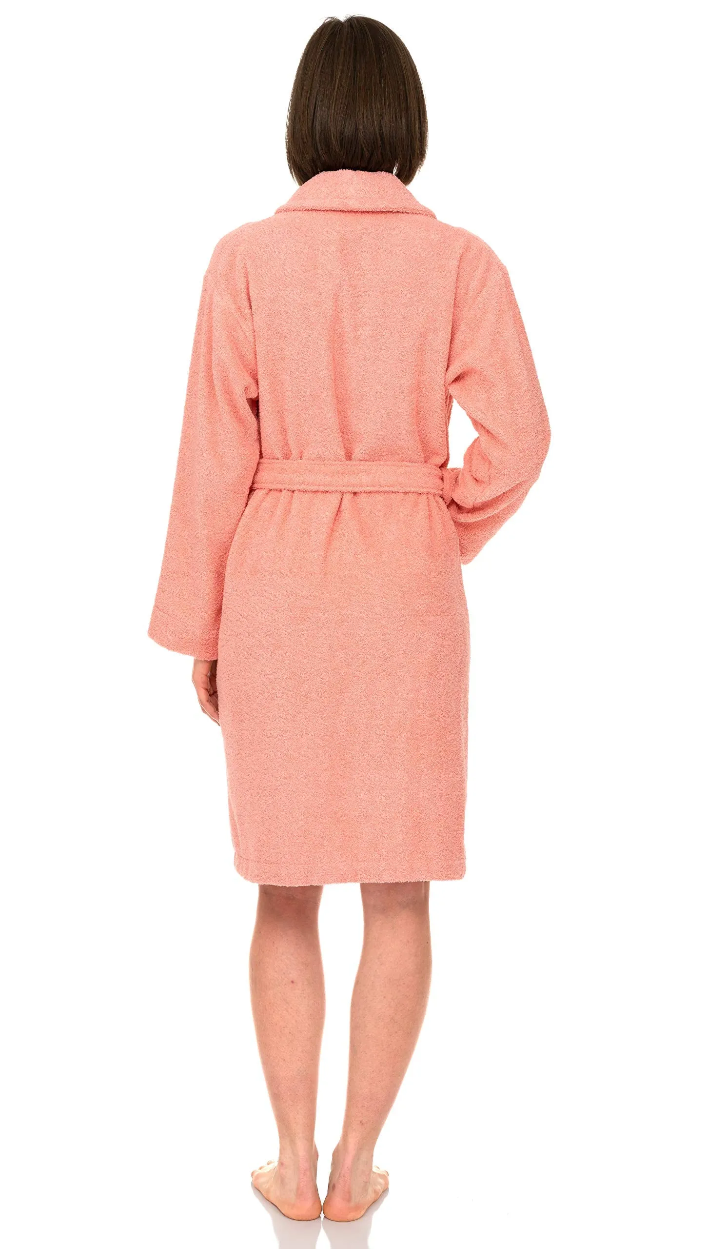 TowelSelections Women’s Robe, 100% Cotton Short Terry Bathrobe X-Small Apricot Blush