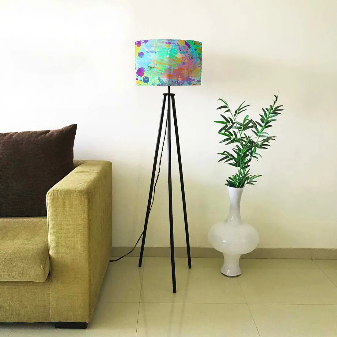 Tripod Floor Lamp Standing Light for Living Rooms -Watercolor