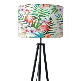 Tripod Standing Floor Lamp -Tropical Flamingoes