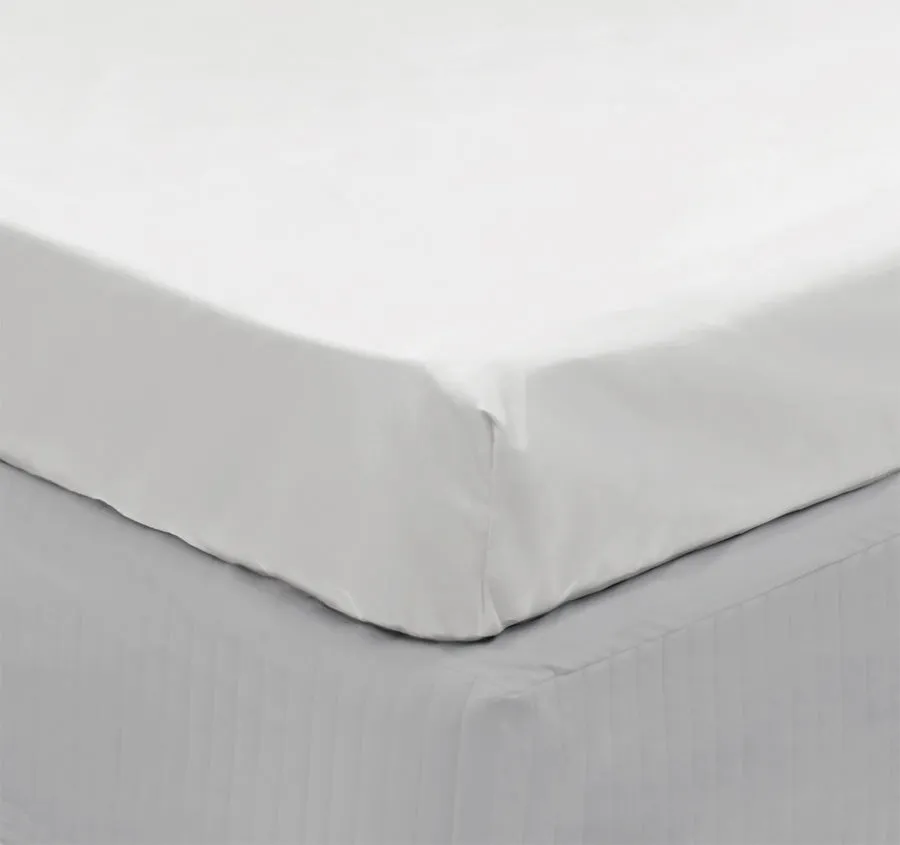 Tuscan Collection Cotton Percale Mega Long Single Bed Fitted Sheet White