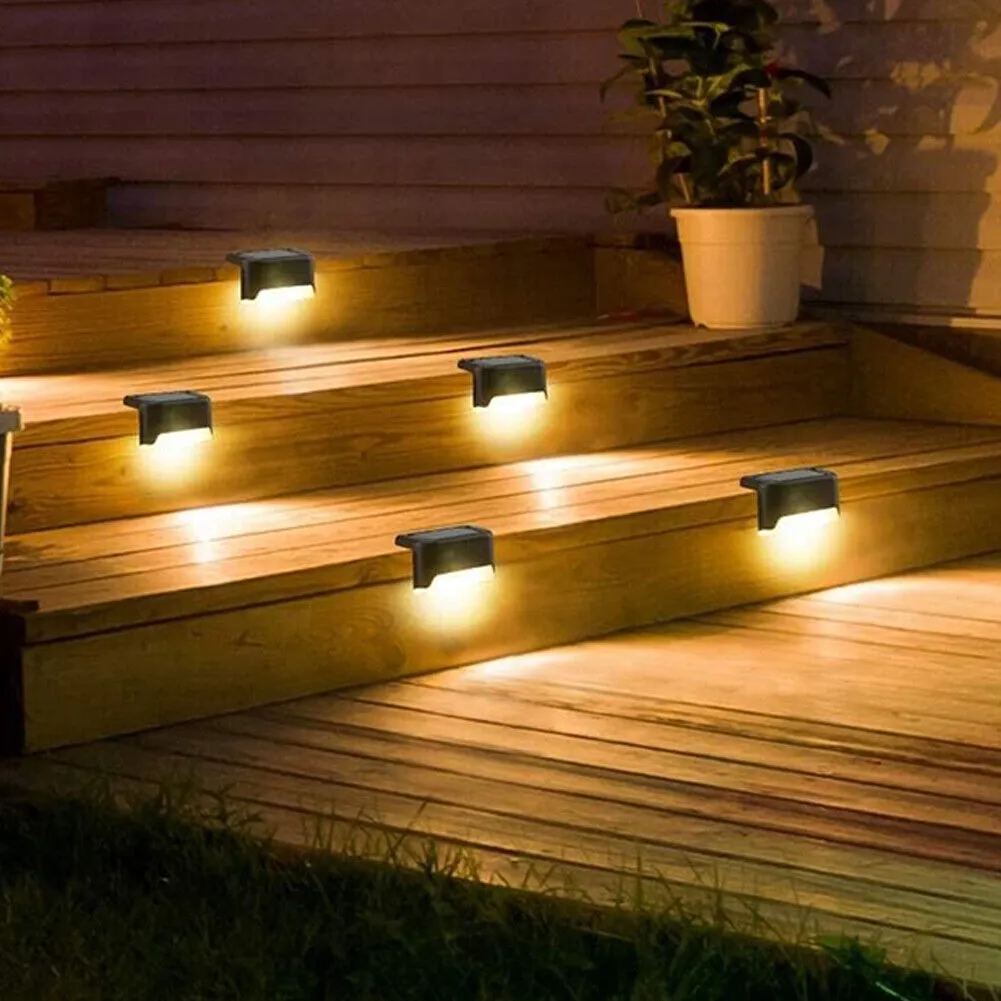 US 8-16 Pc Solar Deck Step Lights Waterproof LED Outdoor Stairs Fence Yard Lamps