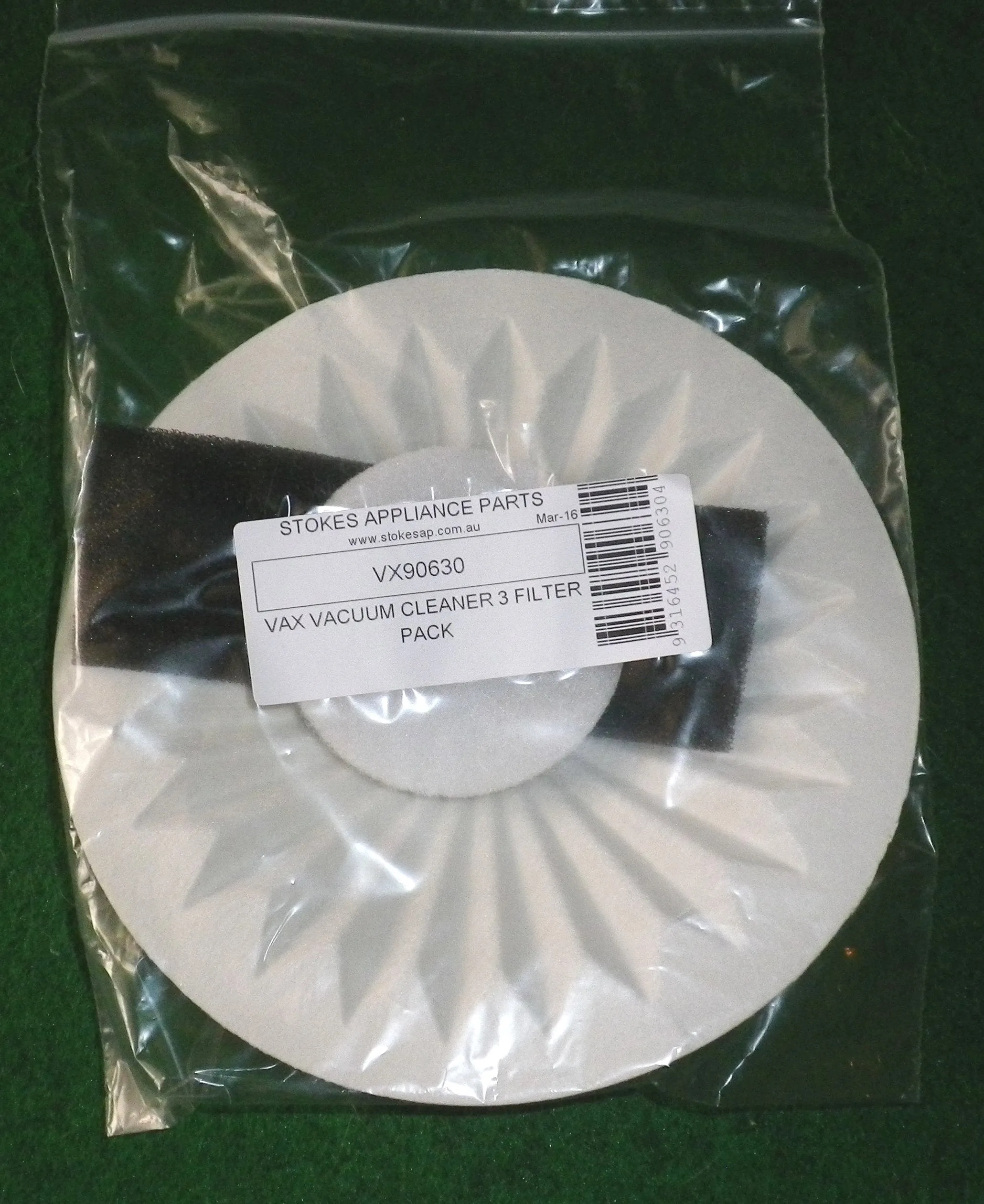 Vax V10 - V12, 2000, 4000 Genuine Filter Pack (Pkt 3) - Part # VX90630, 90630