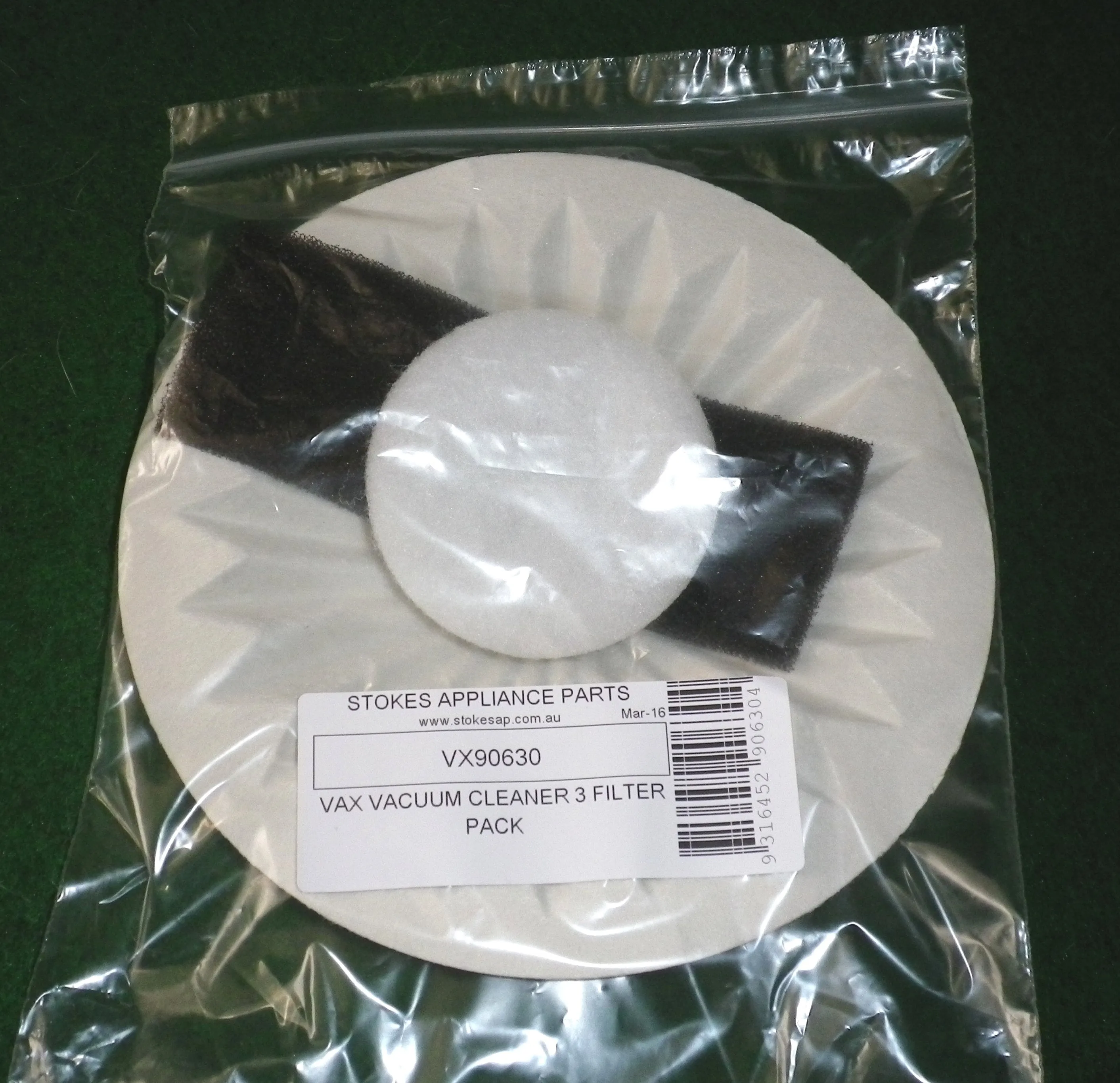 Vax V10 - V12, 2000, 4000 Genuine Filter Pack (Pkt 3) - Part # VX90630, 90630