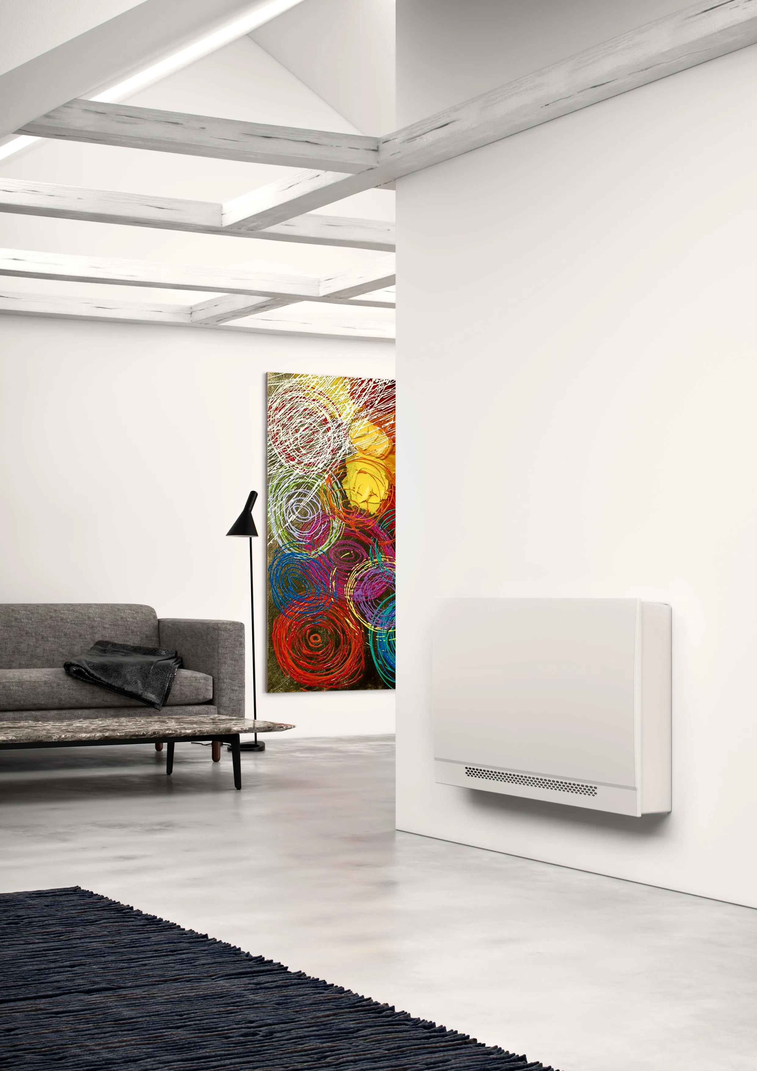 Ventilconvettore Slim Fan con Mobile Sabiana WHISPER CFF-ECM-MV-CB-T 30 con Comando Digitale Wi-Fi e BT e Motore Inverter