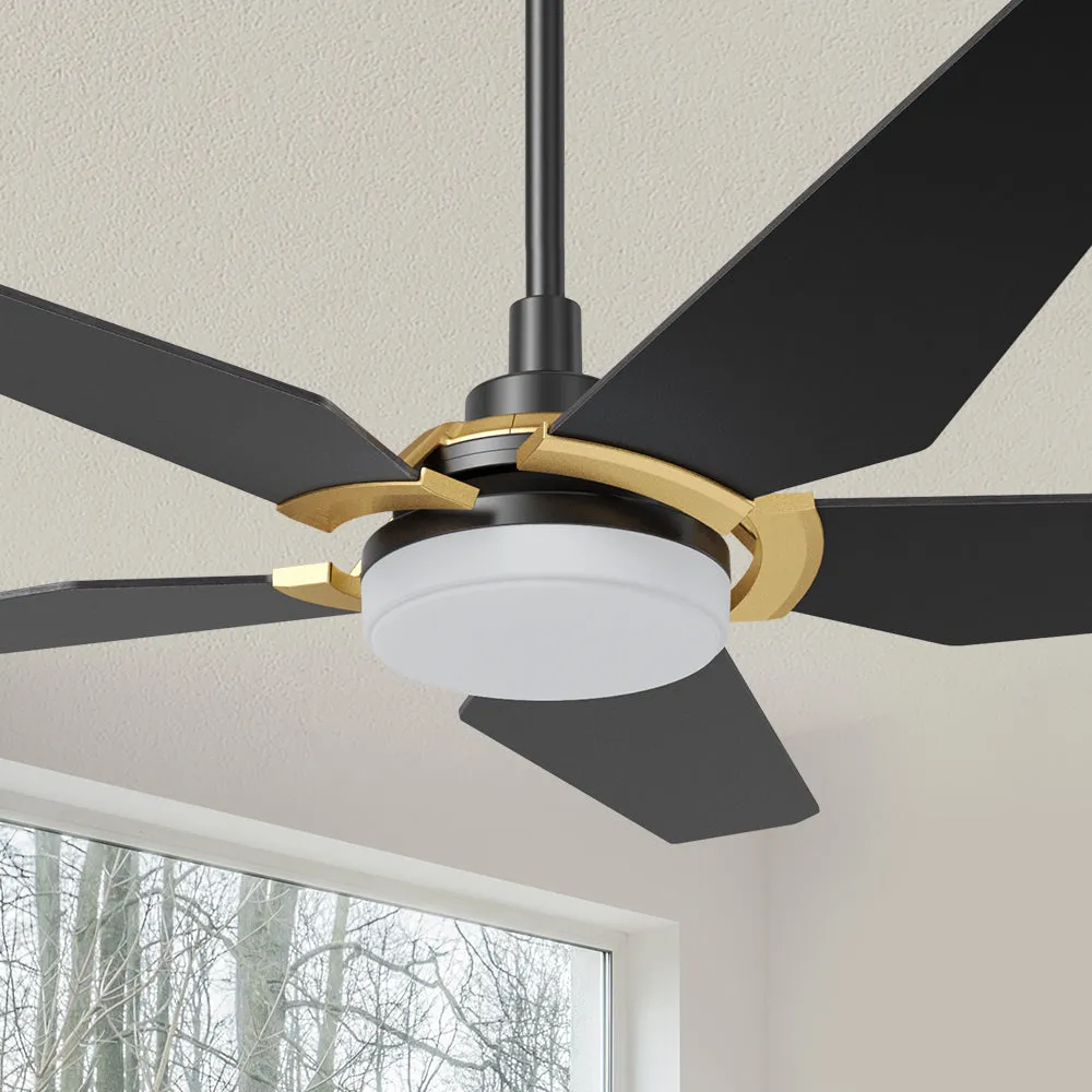 Voyager Outdoor Smart Ceiling Fan with Dimmable LED Light Remote 52"