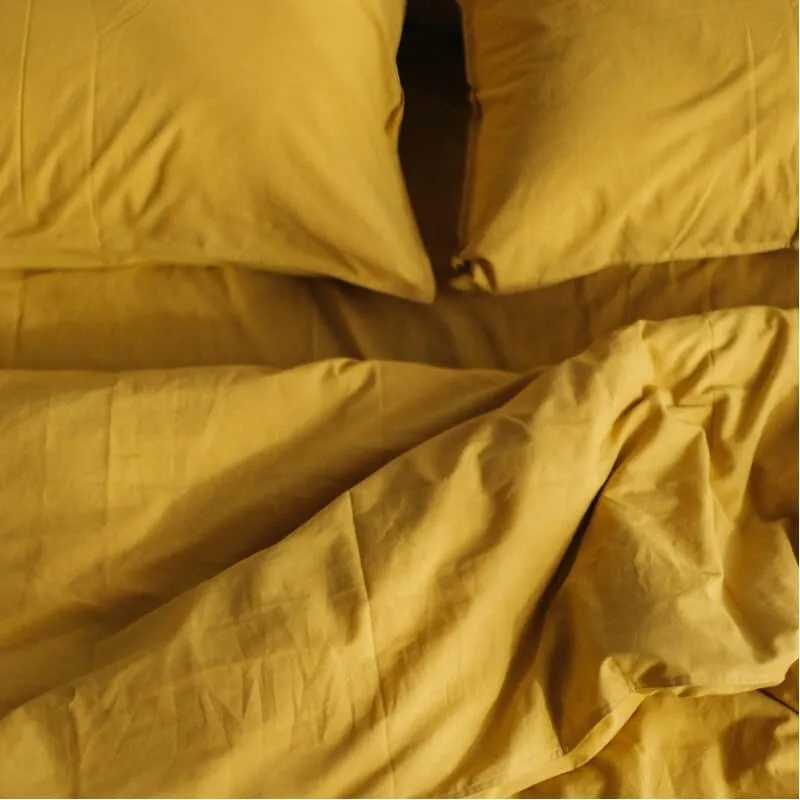 Washed Cotton Bedding Set Ochre