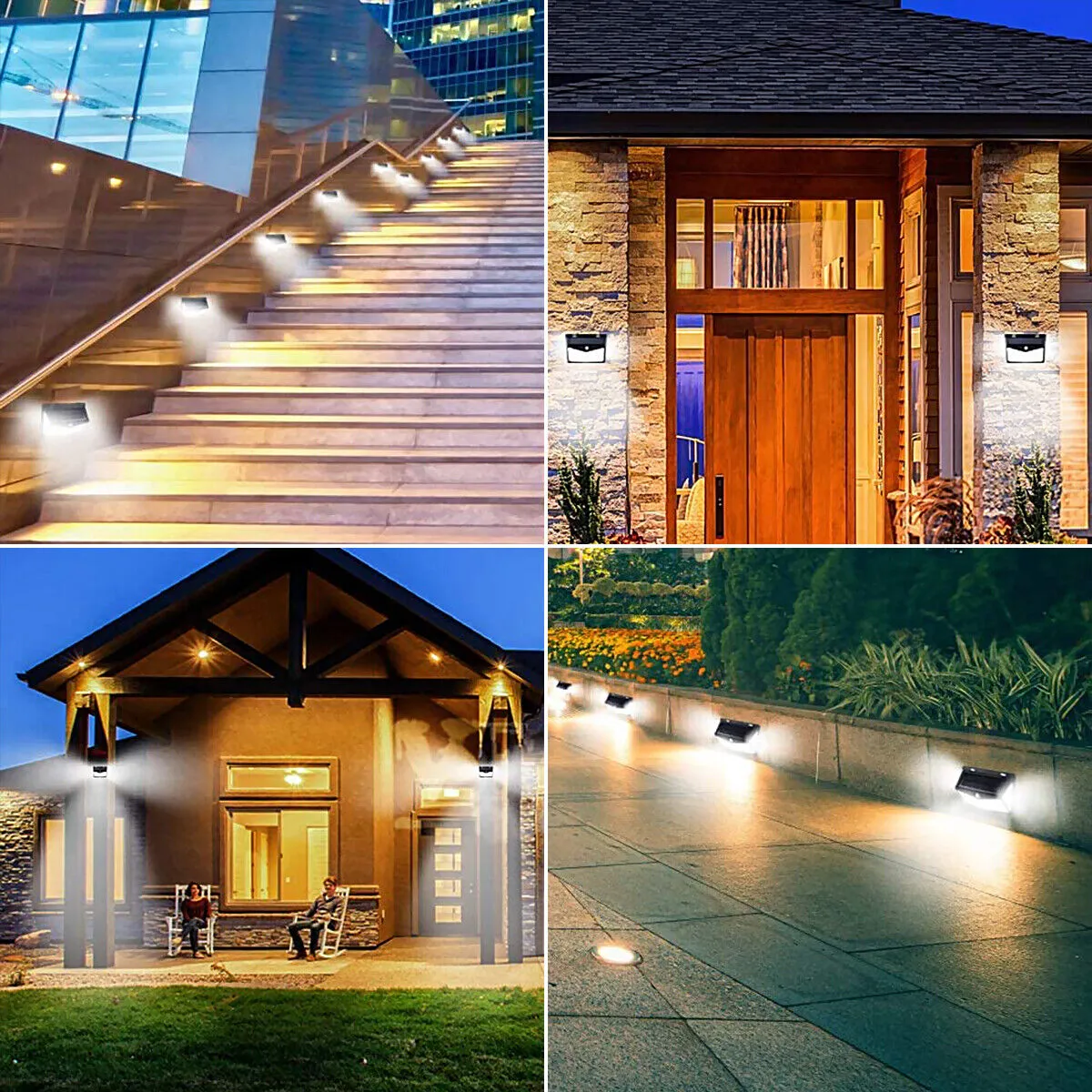 Waterproof 208 LED Solar Power Light Motion Sensor Outdoor Yard Garden Wall Lamp