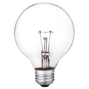 Westinghouse 0311900 40 Watt Incandescent G25 Globe Clear - 2700 Kelvin - Warm White - 365 Lumens - E26-Medium Base - 120 Volt - Box