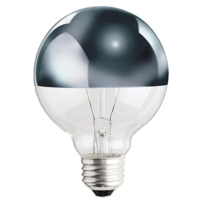 Westinghouse 0315600 40 Watt Incandescent G25 Globe Half Chrome - 2700 Kelvin - Warm White - E26-Medium Base - 120 Volt - Box