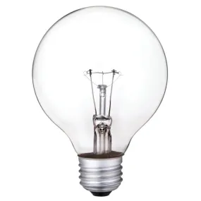 Westinghouse 0421900 40 Watt Incandescent G25 Globe Clear - 2700 Kelvin - Warm White - 320 Lumens - E26-Medium Base - 130 Volt - Box