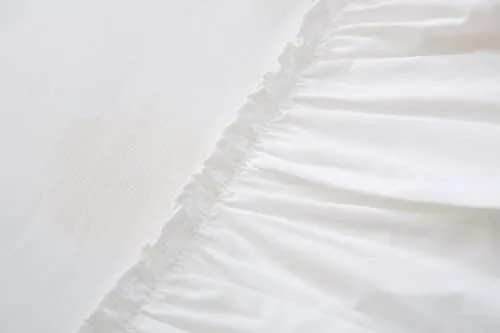 White Ruffled Bed Flat Sheet Cotton Queen Size 1 Piece