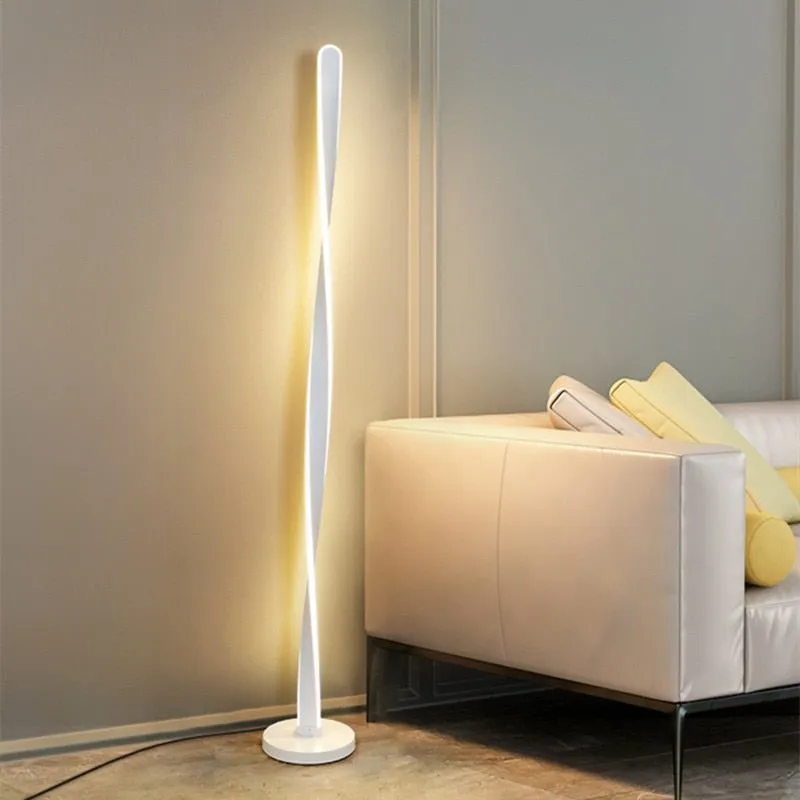 White Spiral Floor Lamp