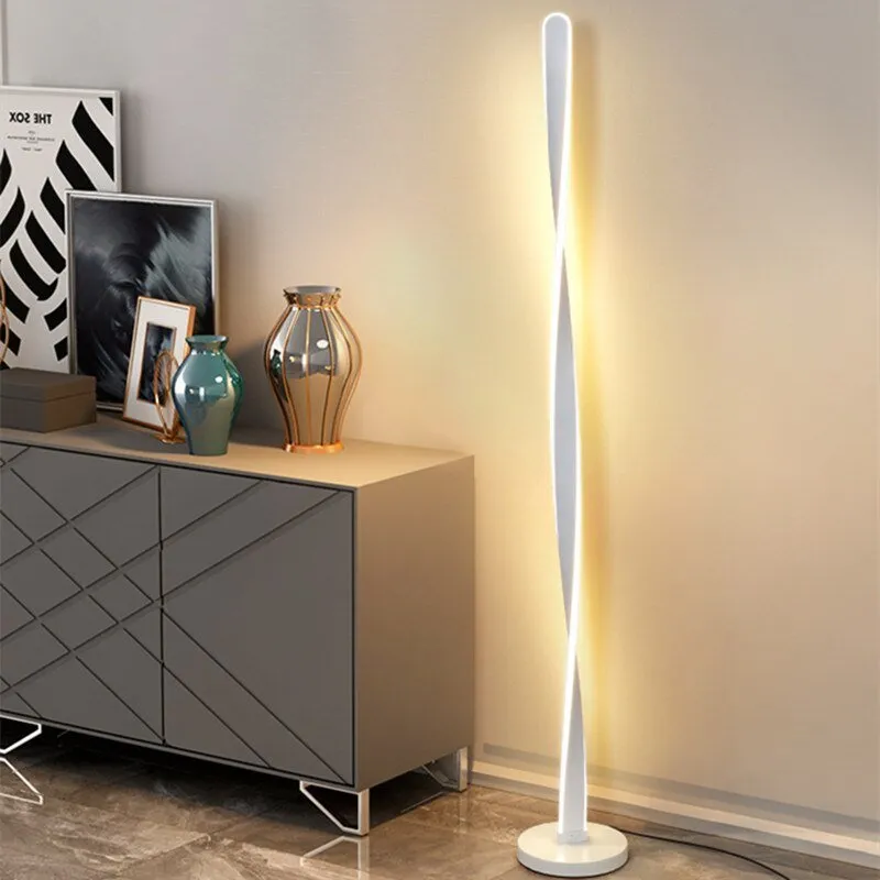 White Spiral Floor Lamp