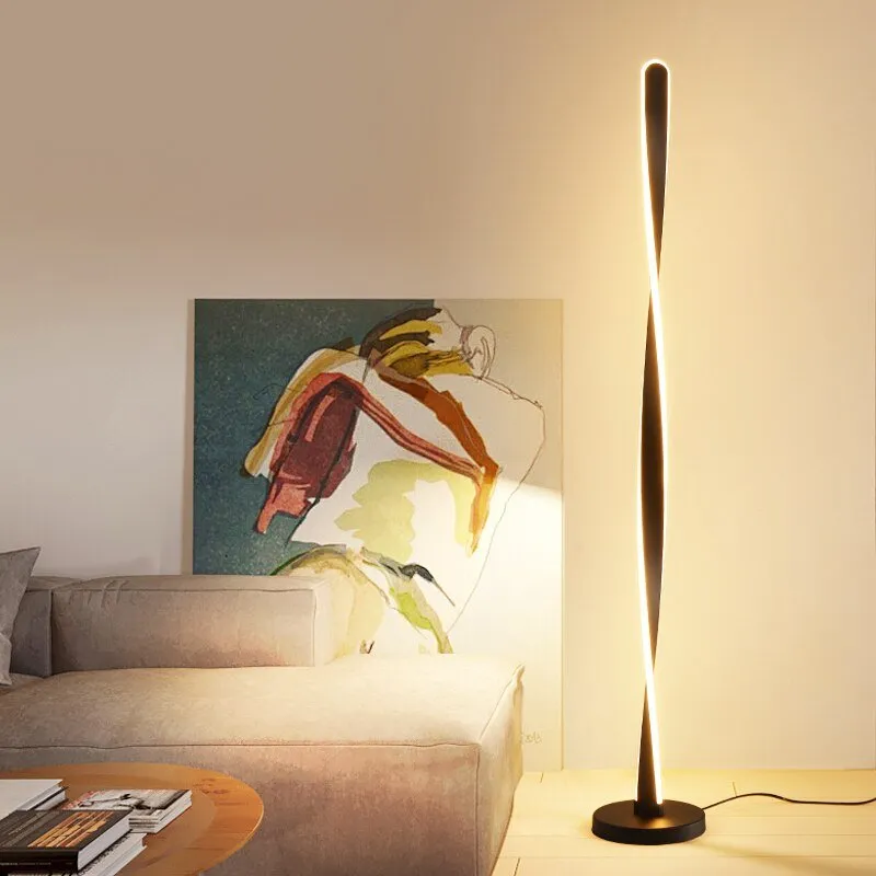 White Spiral Floor Lamp