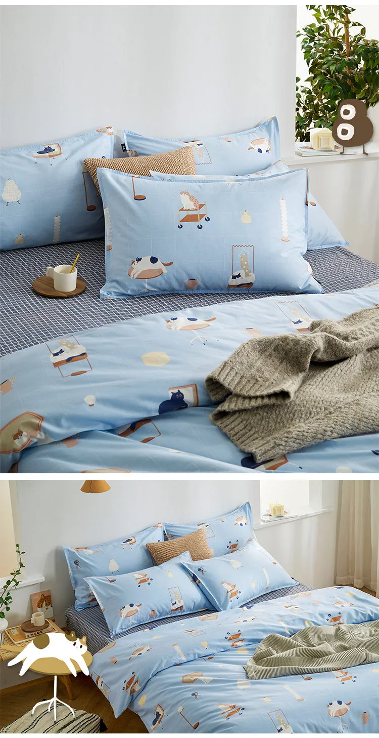 Work from Home Kitty Bedding Set